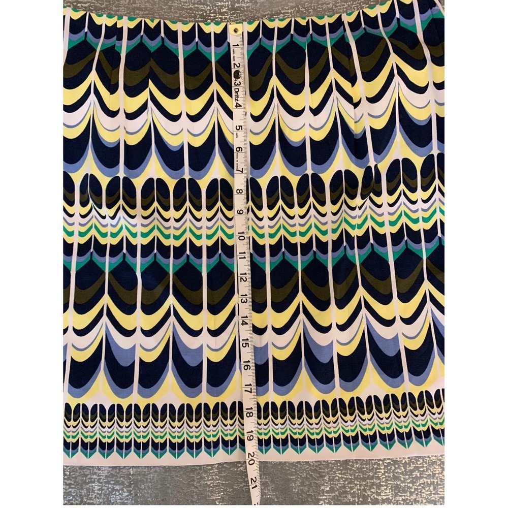Talbots Women's Size 12 Blue Yellow Green Abstract Print Skirt - Picture 3 of 8